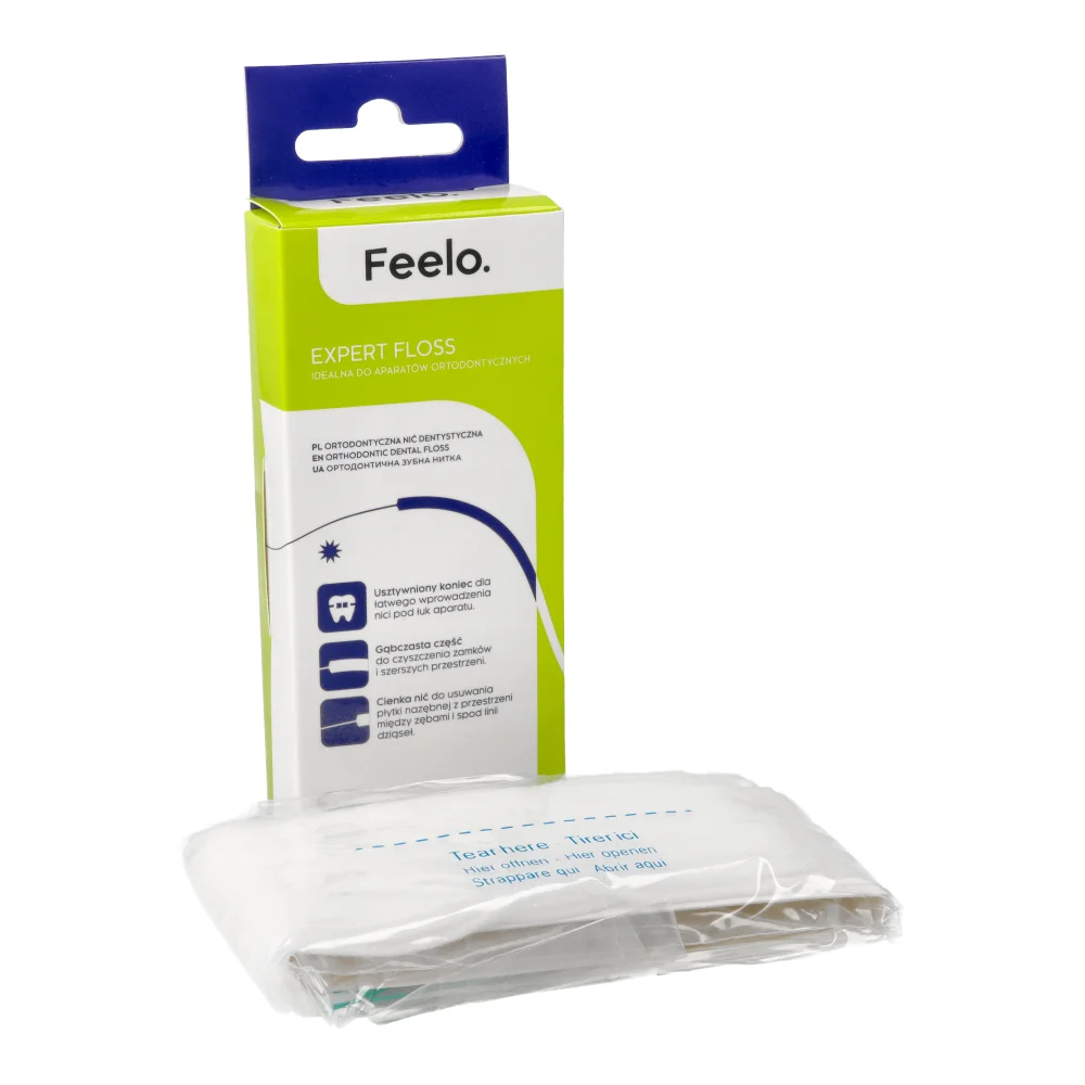Ортодонтическая зубная нить 50 шт. Feelo