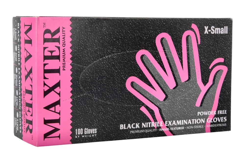 Черные нитриловые перчатки MAXTER 100 шт.