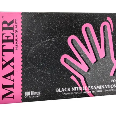 Черные нитриловые перчатки MAXTER 100 шт.