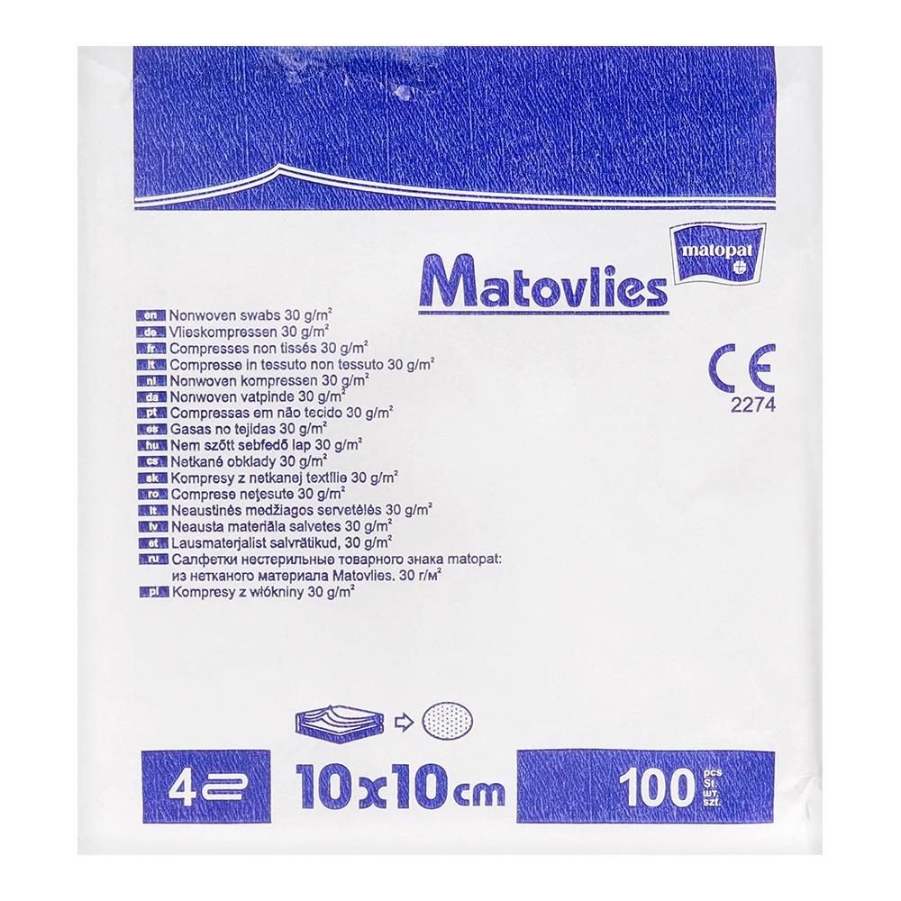 Нетканые нестерильные салфетки 100 шт. Matopat
