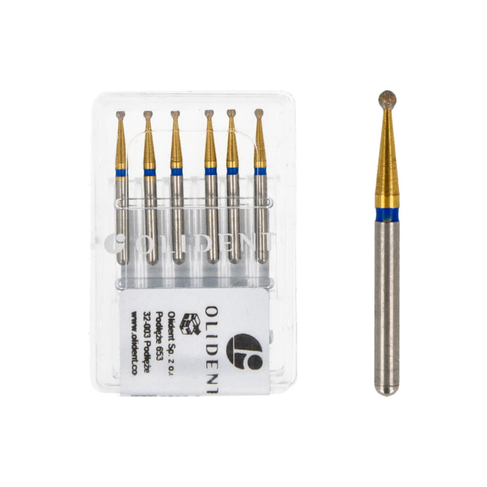 Алмазные боры шаровидные на турбину 6 шт. OLIDENT