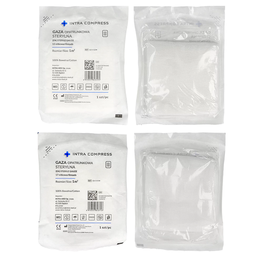 Стерильный марлевый компресс, 1 шт. Intra Compress