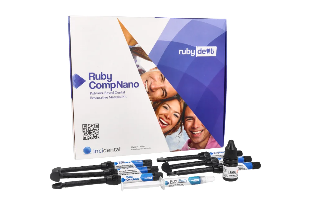Набор материалов Ruby CompNano, 4 г x 6 шт. + RubyBond 5 мл RubyDent