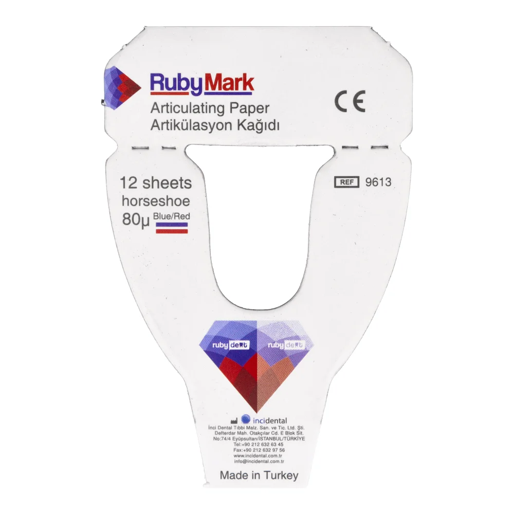 Артикуляционная бумага RubyMark 80 мкм подковообразная, 72 шт. RubyDent