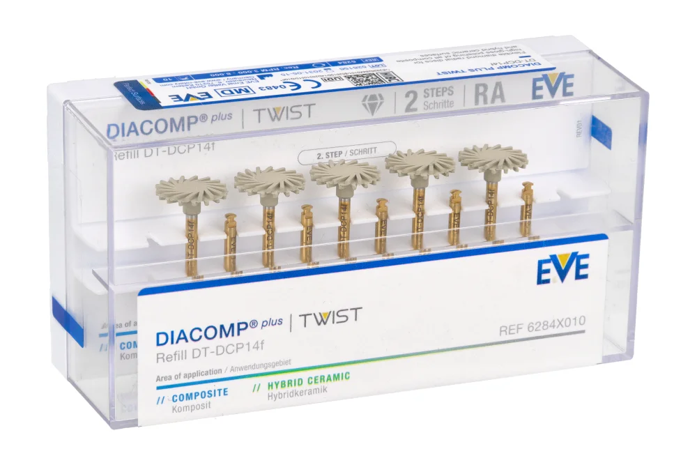 Алмазные полиры Diacomp plus Twist 10 шт. EVE