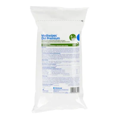 Салфетки для дезинфекции MEDIWIPES DM Premium картридж 100 шт.  MediLab