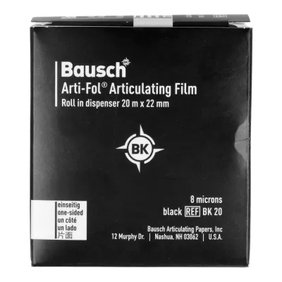 Односторонняя артикуляционная пленка 8μ Black 20 m BK 20 Bausch — фото 3