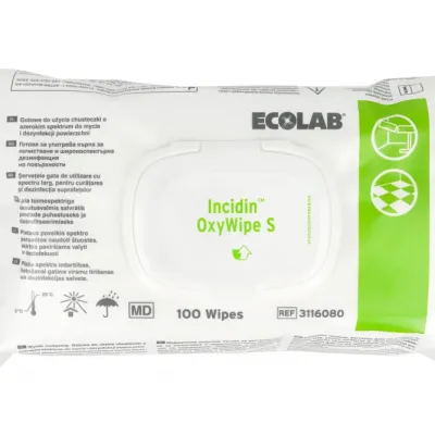 Incidin OxyWipe s flow Pack безалкогольные салфетки 100 шт. Ecolab