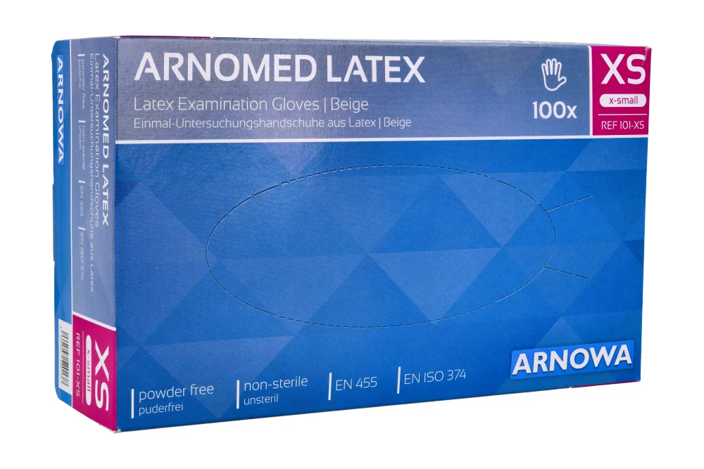 Латексные перчатки без пудры Arnowa, 100 шт.