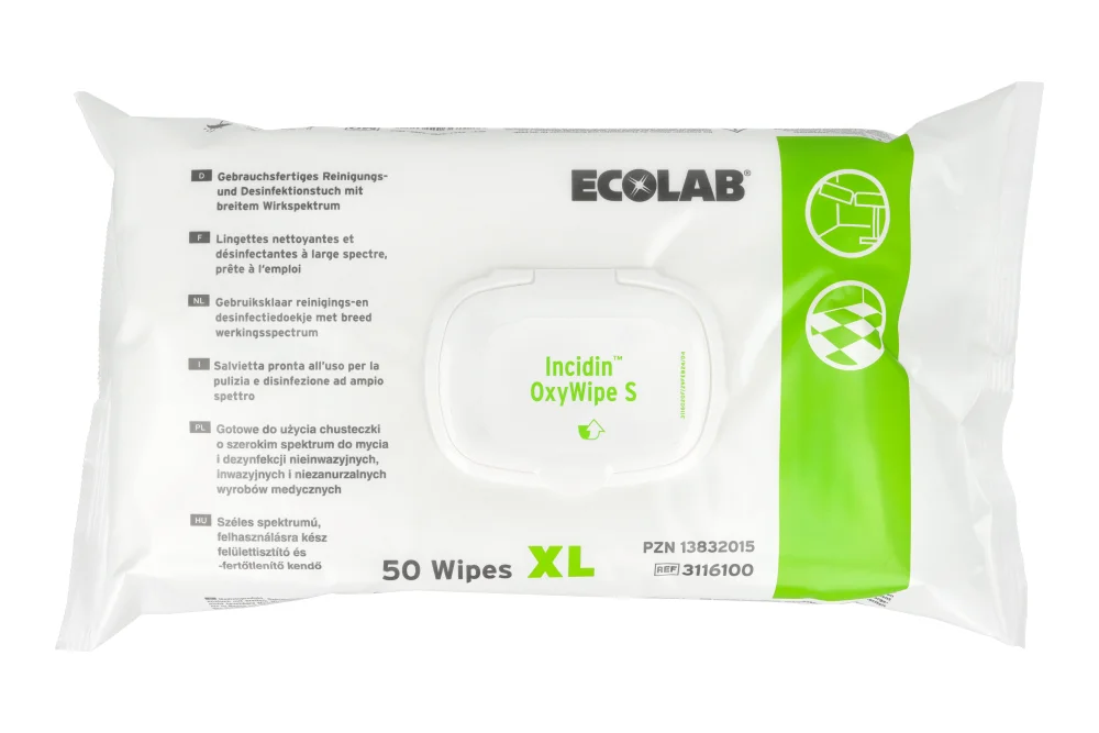 Incidin OxyWipe s flow Pack безалкогольные салфетки 50 шт. XL Ecolab