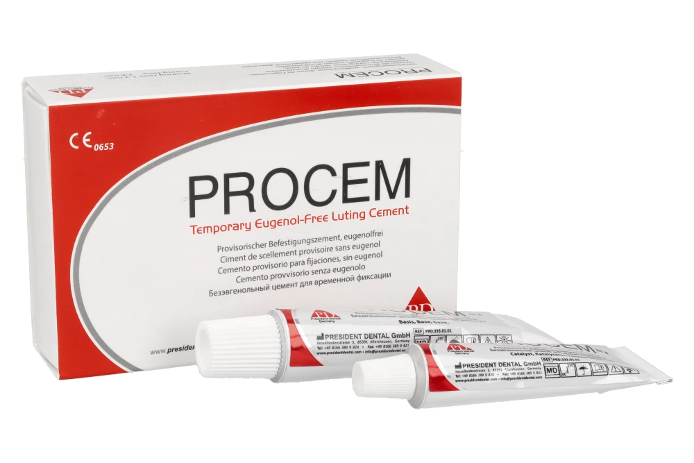 Лютинговый цемент PROCEM с эвгенолом, 25 г x 2 шт. President Dental