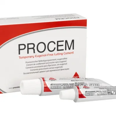 Лютинговый цемент PROCEM с эвгенолом, 25 г x 2 шт. President Dental