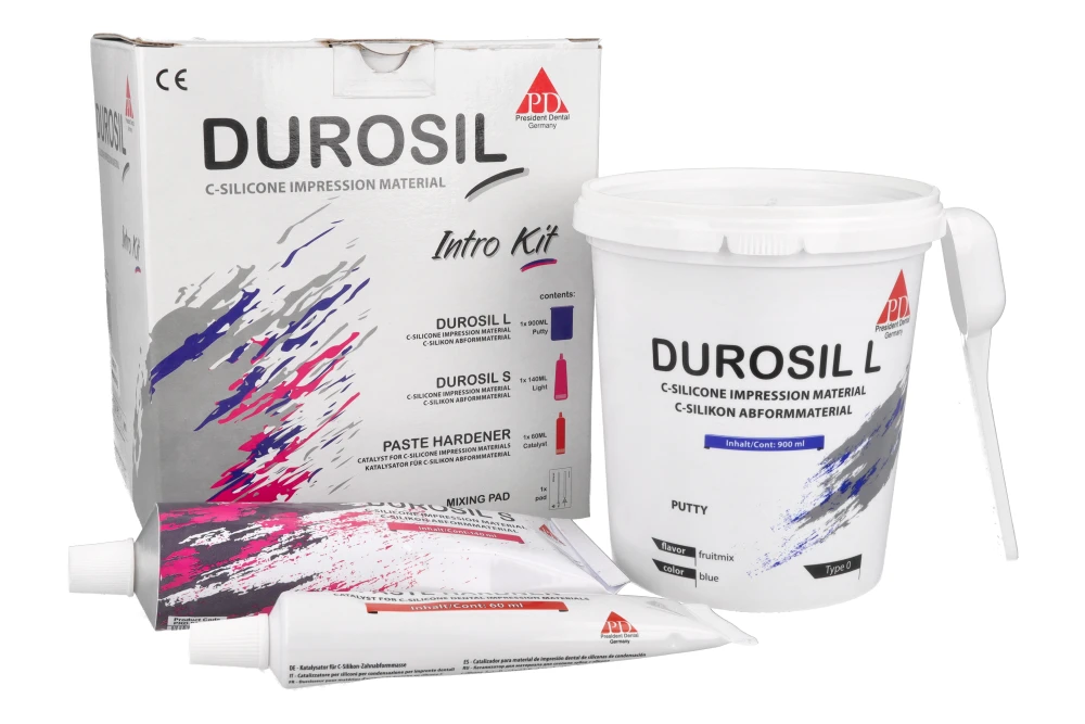 Набор для начинающих DUROSIL (L + S + отвердитель для пасты) President Dental
