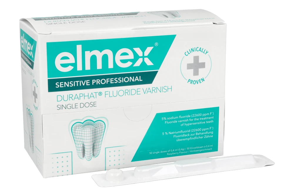 Фторсодержащий лак Elemex Sensitive Professional Duraphat, 0,4 мл, 50 шт.