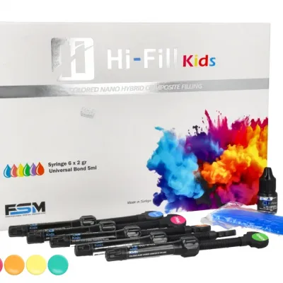 Hi-Fill цветной композитный Kids Nano 2 г x 6 шт. + 5 ml Bond FSM