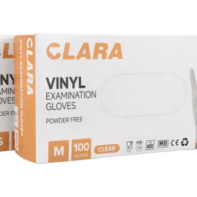 Виниловые перчатки без пудры CLARA 100 шт.
