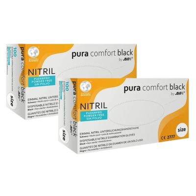 Перчатки нитриловые Pura Comfort Black 100 шт.