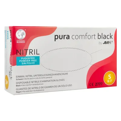 Перчатки нитриловые Pura Comfort Black 100 шт. — фото 4