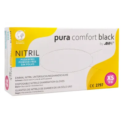 Перчатки нитриловые Pura Comfort Black 100 шт. — фото 5
