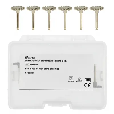Спиральные алмазные резинки 6 шт. ZTdental