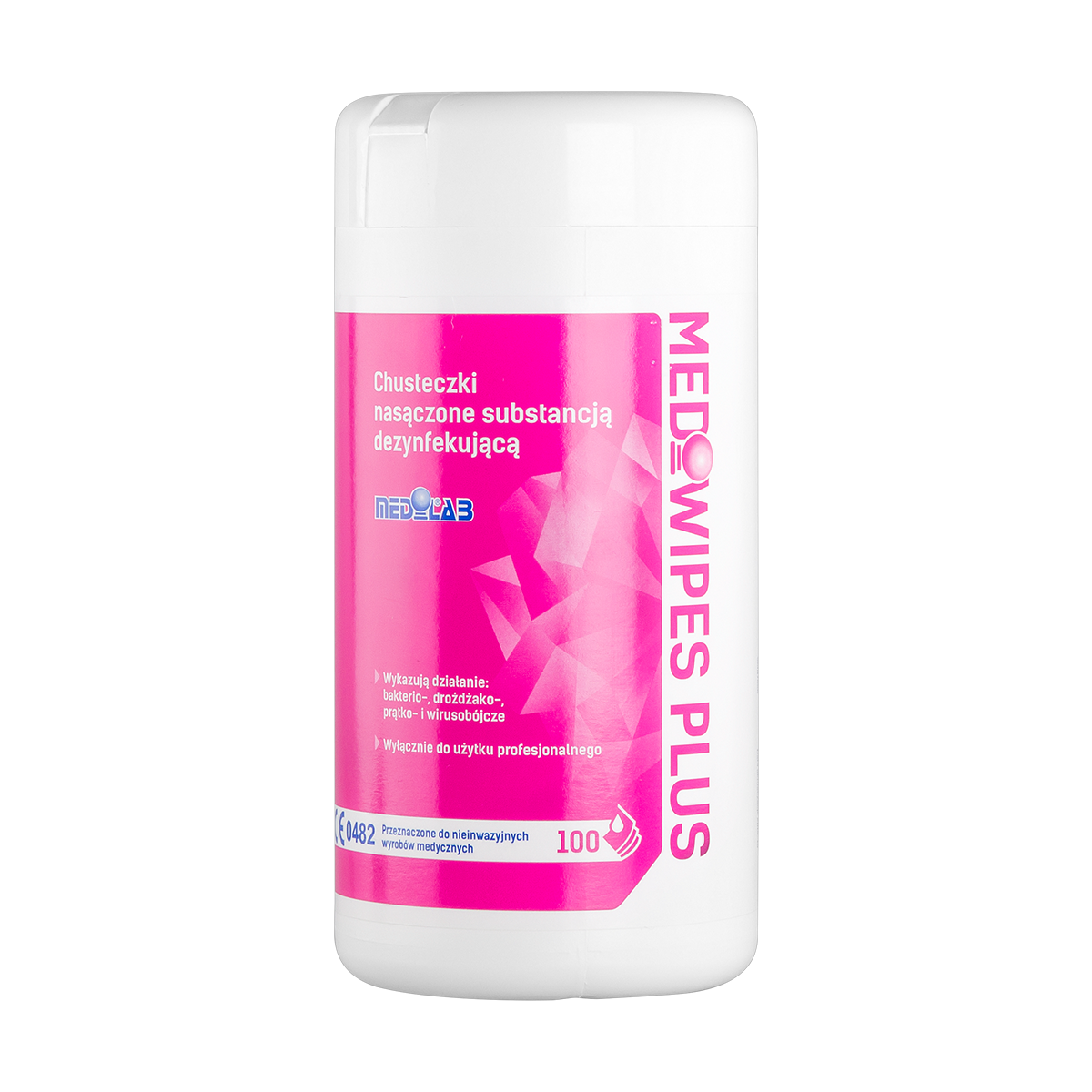 Дезинфицирующая салфетка MEDIWIPES PLUS, контейнер, 100 шт. MediLab.