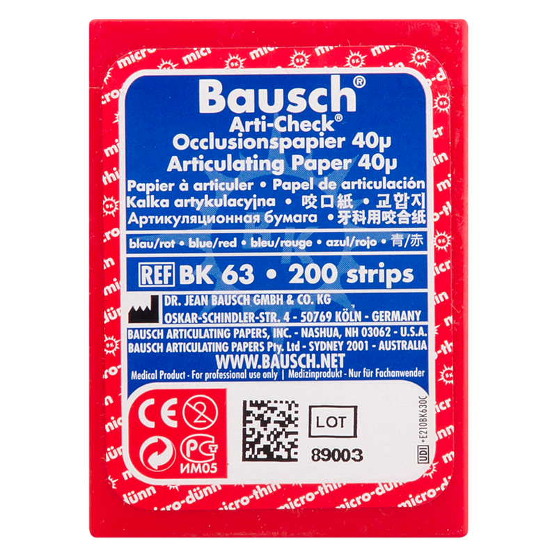 Калька в полоски 40 мкм синяя и красная 200 шт. BK 63 Bausch.