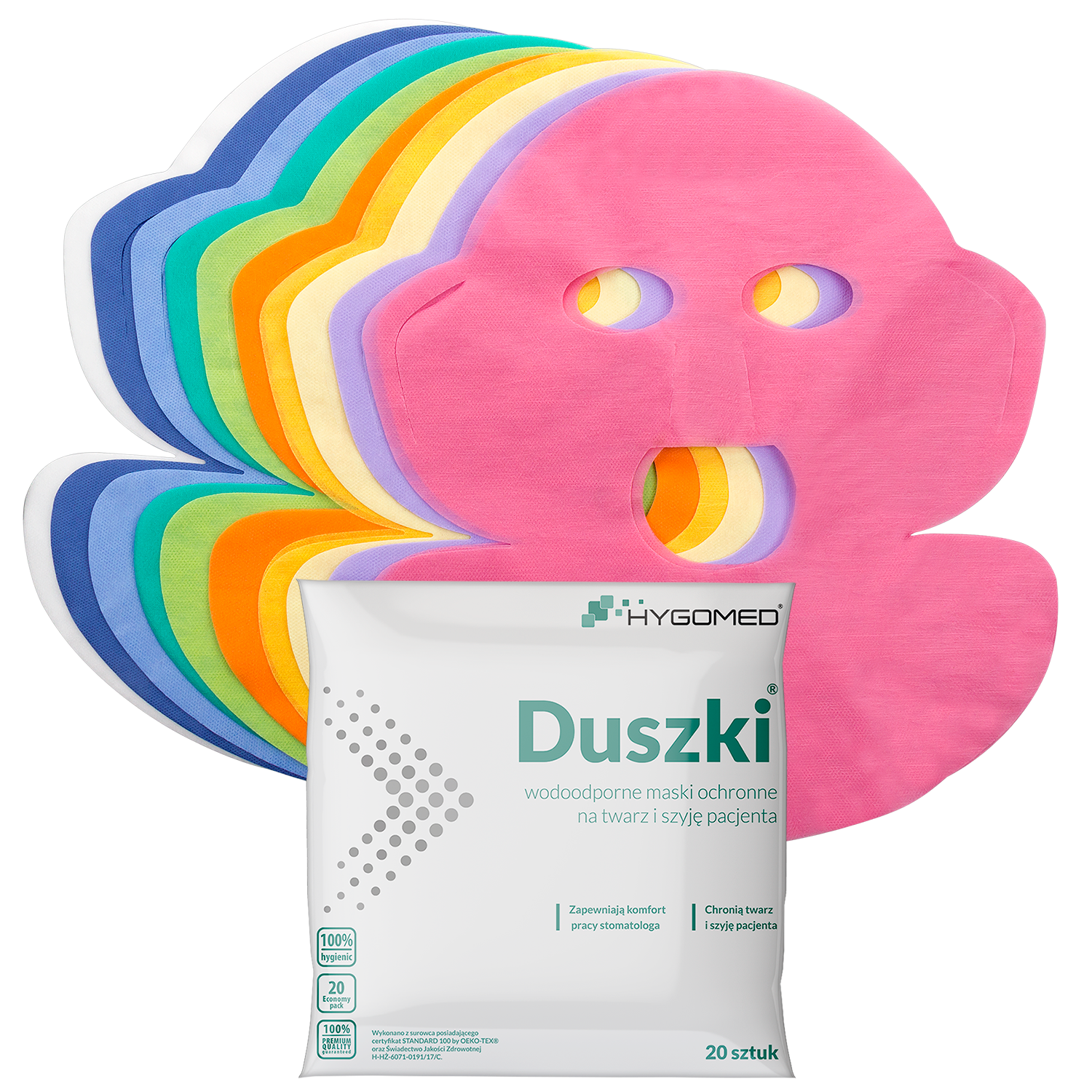 Маска защитная для лица пациента DUSZKI 20 шт.